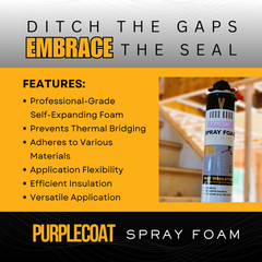 Vega Bond Purplecoat Insulation Spray Foam Kit Heat and Acoustic 120 BF 6 pack