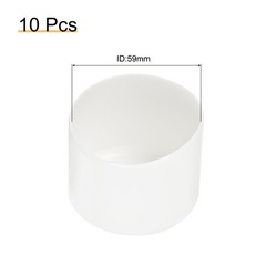 10 x White 59mm Rubber End Caps Round Vinyl Plug Insert Rubber Flexible