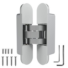 Chrome Invisible Door Hinge 180 Degree Swing, Heavy Duty (135lb) Hidden Door …
