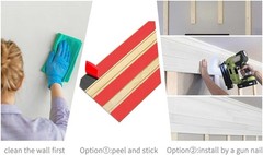 7 PACK 35.5’’ x 5″ Real Wood Wall Planks, White Shiplap Boards Peel and Stick