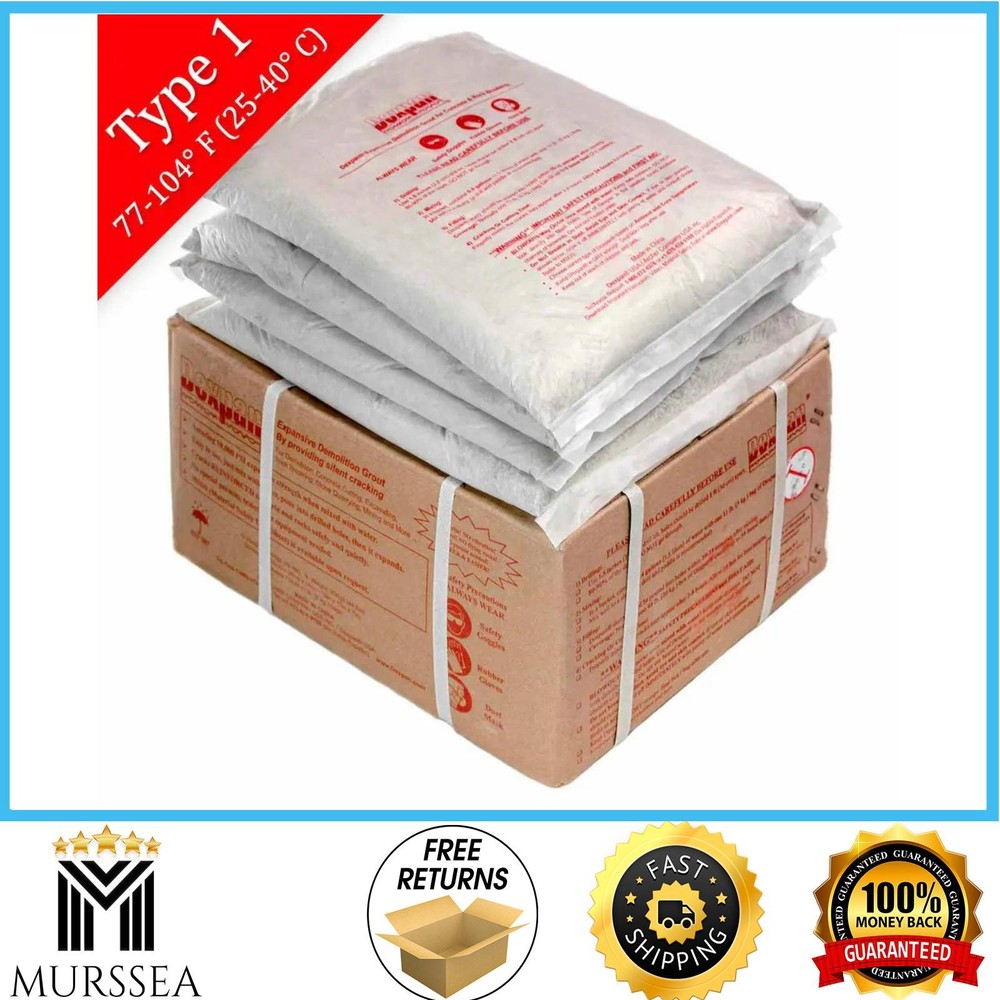 Expansive Demolition Grout 44 lb Box Type 1 (77°F-104°F) Concrete Rock Breaking