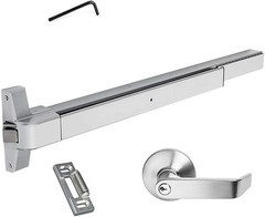 Push Bar Panic Exit Device for Emergency Doors with Exterior Lever Aluminum