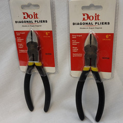 2 Pair “Do It” Brand Diagonal Pliers 6″ Rubber Handle Rust Resist Sharp Cutters