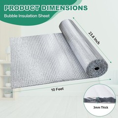 Double-Sided Aluminum Foil Insulation Roll 23.6in X 10ft – Waterproof & Durable