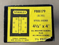 NOS Stanley Door Hinges (3x) 4-1/2″ x 4″ Satin Chrome FBB179 (06-3416) USA Made