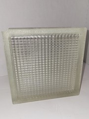 RETIRED GLASS BLOCK, Came Out Of USA Home, Lined, 7.75×7.75×3 7/8 In