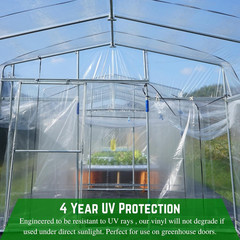 12 Mil Clear Vinyl Sheeting 4′ x 25′ – Durable Plastic Cover for Windows & Table