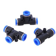 Pneumatic T Piece Tee Push Fit Connectors Hose Tube Inline Push Fitting 4mm~16mm