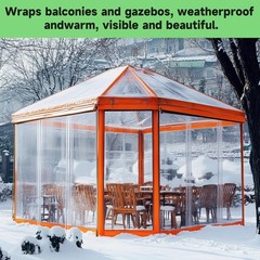 8’x12′ 22Mil Ultra Heavy Duty Clear Vinyl PVC Waterproof Tarps,UV Resistant S…