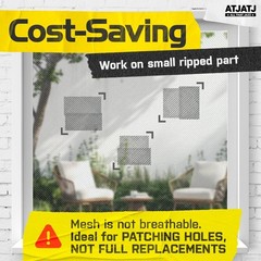 2in x 30ft (360in) Window Screen Repair Tape, Door x 30ft, Black