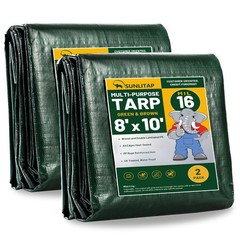 16 Mil Heavy Duty Waterproof Tarps, 8×10 Ft Finished Size Tarps, Premium Tarp…
