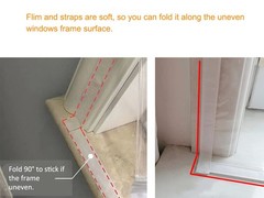 Adjustable Window Insulation Kit 47×63 Inch 120x160cm Transparent Film Wrap