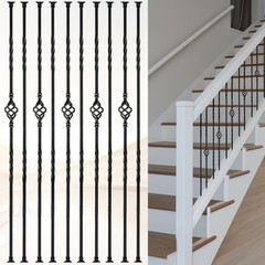 Belinova 20 Pack Wrought Iron Balusters 44 Hollow Staircase Balusters Swivel