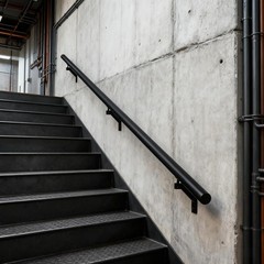 5 FT Handrails Kit for Indoor Outdoor Stairs，Modern 5 FT, Matte Black