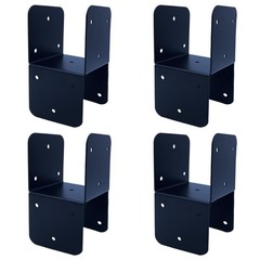 4 Pcs Black 4×4 Deck Post Caps & Tie Brackets, 14 Gauge Steel Post Anchor Con…