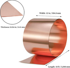 Copper Flashing 26 Gauge – 12In X 10Ft 0.016″(0.41Mm) Thickness Roof Flashing Ro