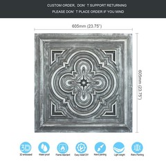 PVC ceiling tiles PVC Stereo Wall Panels for Salon Hotel PL36 Antique tin 10pcs