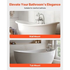 Wall – Mounted Clawfoot Tub Faucet with Handheld Shower, Polished Chrome, 59