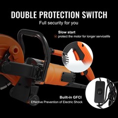 Electric Concrete Saw,9 in,1800 W Motor Circular Saw Cutter w/3.5 in Cutting Dep