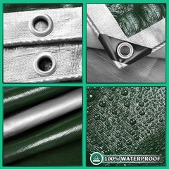 Extra Heavy Duty Tarp 10×12 Ft, 16 Mil Thick Waterproof Poly Tarps Cover UV R…