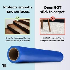 TapeManBlue Floor Protection Film, 36″ x 200′, Made 36 inch x 200 feet, Blue
