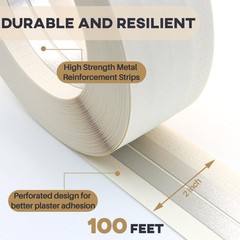 Drywall Corner Tape – 100 Ft Roll Reinforced Drywall Corner Bead, Inside Corn…