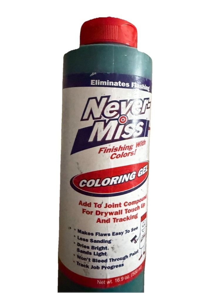 Never-Miss Drywall Mud Tinting Coloring Gel Additive Blue (16.9oz)