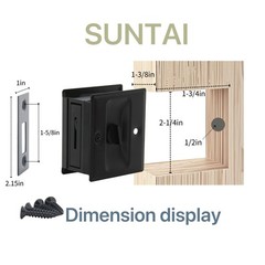 SUNTAI Privacy Sliding Door Lock with Pull, Solid Brass Pocket Door Privacy L…