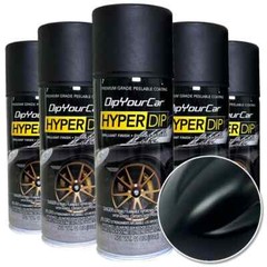 6 PACK – DYC HyperDip Aerosol Frozen Black (Satin) NEW DIPYOURCAR.COM