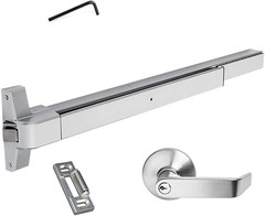 Heavy-Duty Emergency Push Bar Exit Device with Lever Handle – Aluminum Design