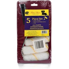 Bates Paint Tray Set – 5pcs, 4-Inch Roller Kit, Small 4″, 5 pcs, Red