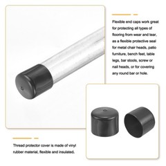 2pcs Rubber End Caps 60mm ID Round Tube Bolt Cap Screw Protectors Dark Gray