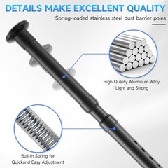 10FT Dust Barrier Poles 4 Pack Dust Barrier System with Carry Bag Heavy-Duty