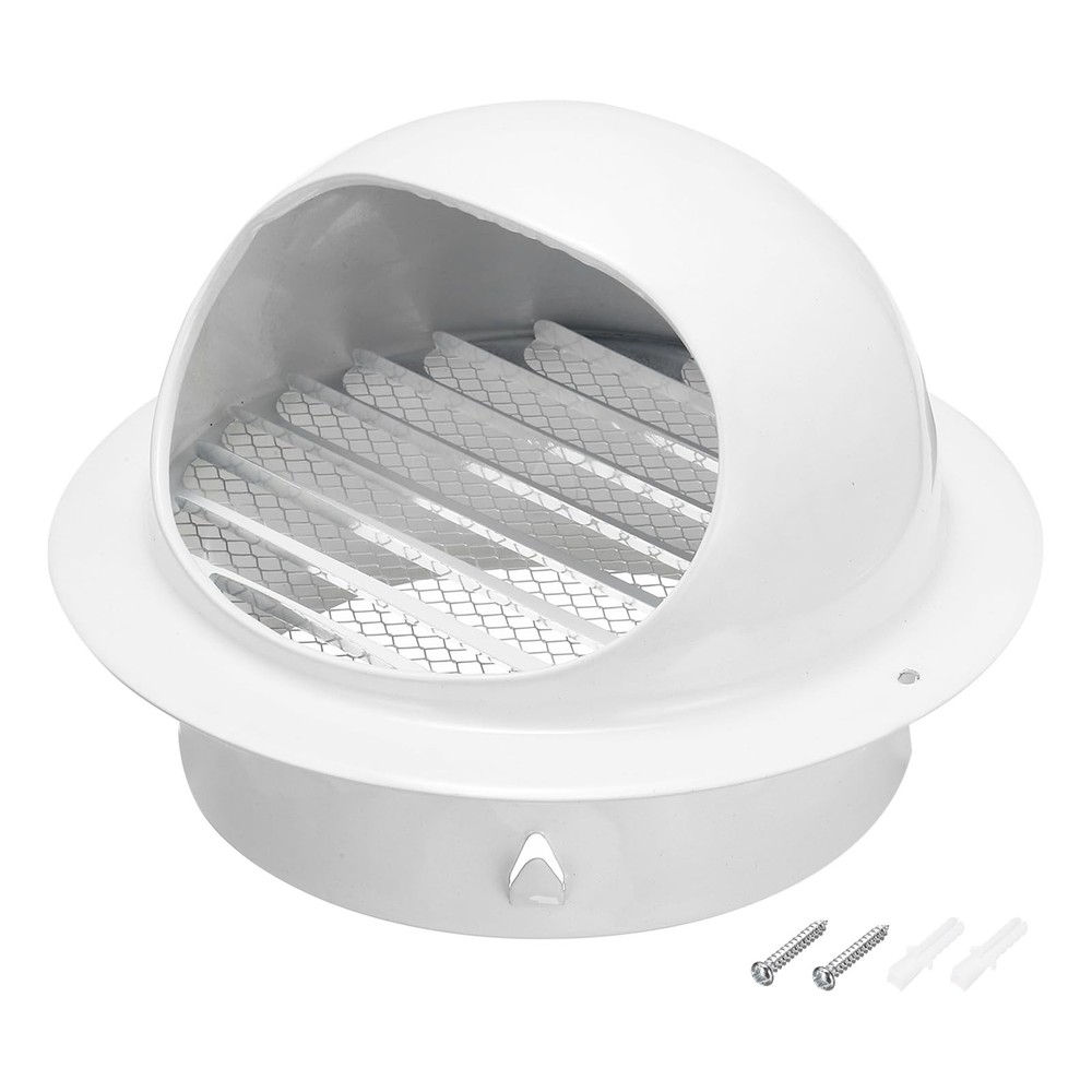PATIKIL 6 Inch Vent Round Cover, Stainless Steel Exterior Wall 6 Inch, White