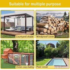 Clear Tarp with Grommets, 10x10ft Waterproof Tarp Transparent for Outdoors An…
