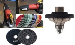 Power Tools Bullnose Kit: Wet Polisher F25 OGEE Bit DIAMOND PADS GRANITE MARBLE