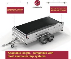 Heavy-Duty Dump Truck Tarp Kit, with Rear Anti-Sail Bow Set (with 7’x18′ PVC …