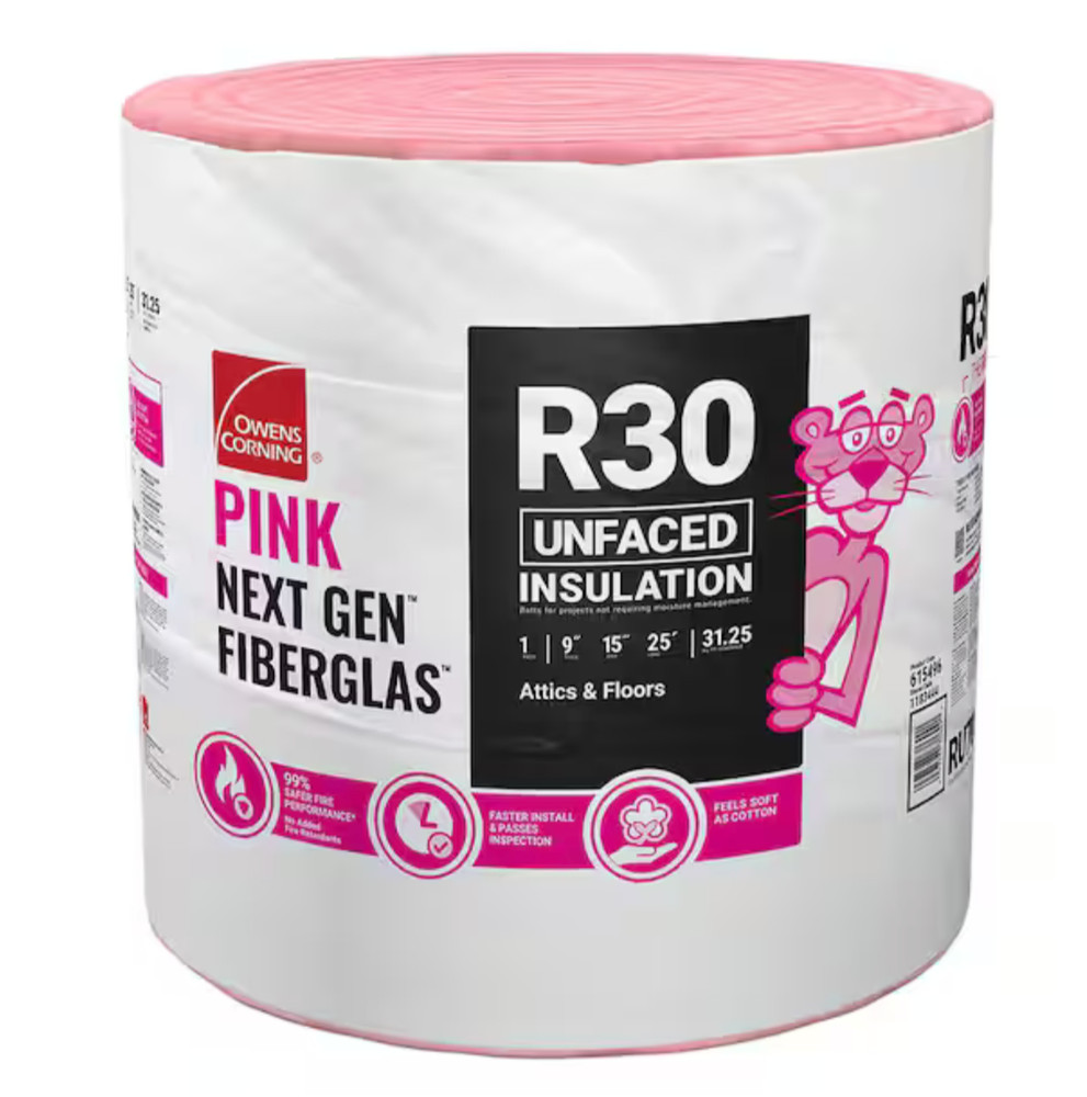 Owens Corning R- 30 Unfaced Fiberglass Insulation Roll 15 in. x 25 ft. (1 Roll)