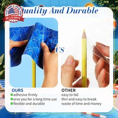 Yexiya 6 Pcs PVC Pool Repair Patches 8.45×5.51 Inch – Heavy-Duty Vinyl Adhesive