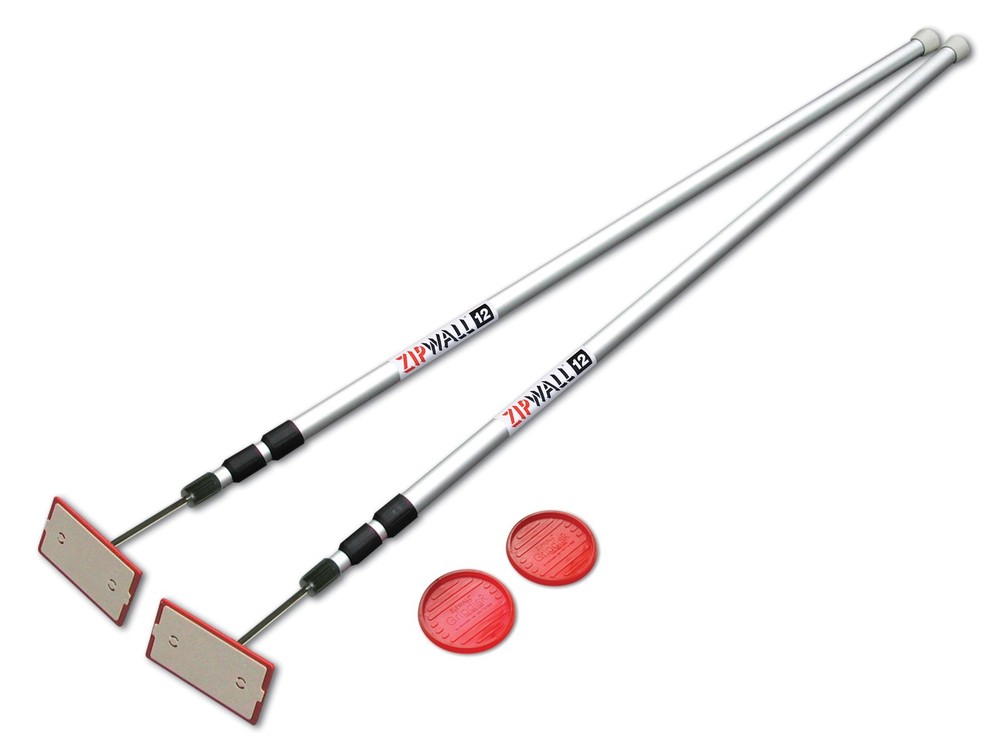 ZIPWALL SLP2 12 (Pack of 2) Foot Spring Loaded Dust 2), No Color