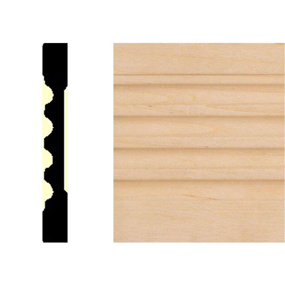 3/8 In. X 3 In. X 7 Ft. Basswood Wood Fluted Casing Molding