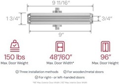 Lawrence Medium/Heavy Duty Door Closer Commercial Grade 1 – Surface-Mounted C…