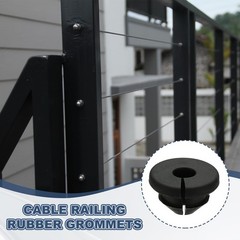 PATIKIL 200pcs Cable Railing Rubber Grommets for 1/8″ 3/16″ 5/32″ 1, Black