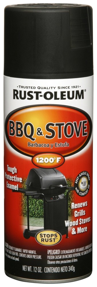 Rust-Oleum 249310 Automotive BBQ & Stove Spray 12 Ounce (Pack of 1), Black
