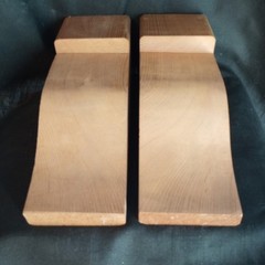 Vtg Wood Corbel Set Of 2 Unfinished Indoor Outdoor 10″ x 3-3/8″ x 3-3/8″ Unused