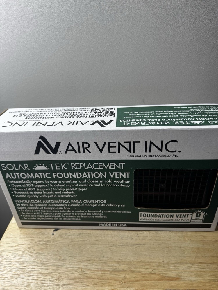 AirVent 8 In. x 16 In. Black Automatic Foundation Ventilator RABL AirVent RABL