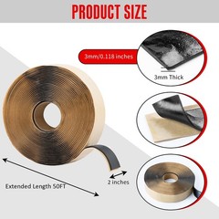 Asphalt Tape – 2 Inch x 50FT Asphalt Crack Filler for Driveway, 3mm Thick Rub…