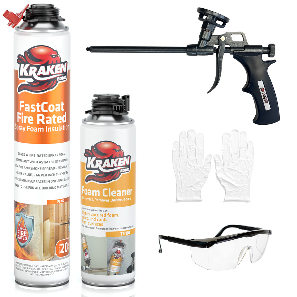 Kraken Bond FastCoat Spray Foam Insulation, Closed Cell 27.1 oz, 1 Pack Kit