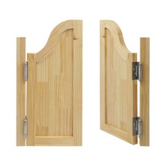 Log Color Partition Door Swing Solid Wood Door for Shop Entrance Partition Door