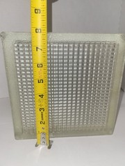 RETIRED GLASS BLOCK, Came Out Of USA Home, Lined, 7.75×7.75×3 7/8 In